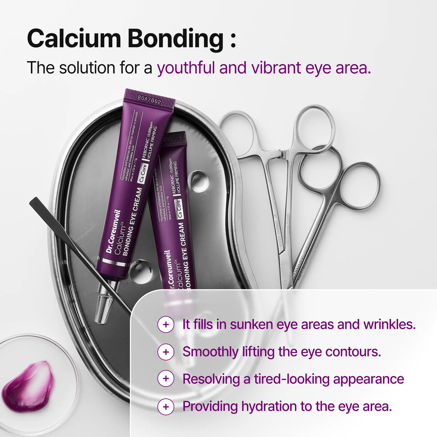 Final 3 Hours: 70%ОFF🔥 [Dr.Coreunveil Official] Calcium Bonding Eye Cream formulated for Sunken Under-Eyes, Sagging Eye Bags, and Fine Lines
